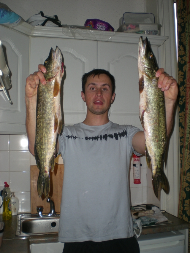 Fishing pike in canal in Dublin...