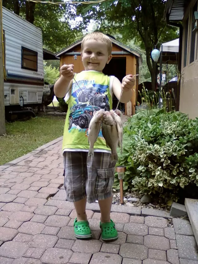 James first time fishing