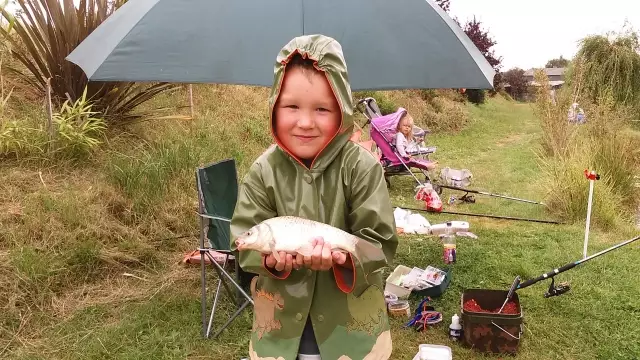 My boy and his little carp