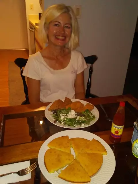 Wife with dinner