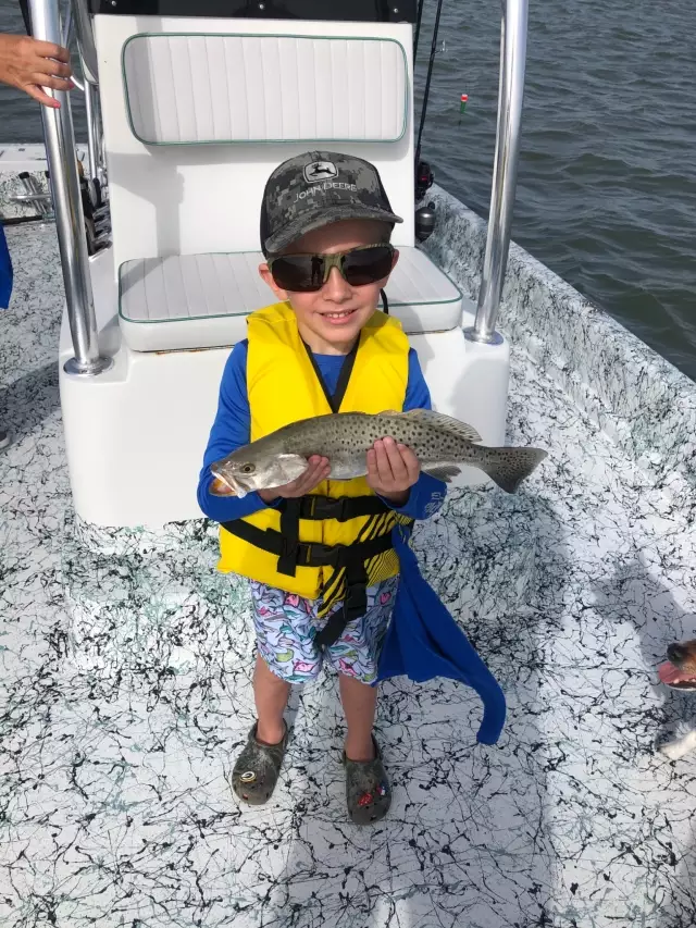 4 year old grandson hooked on fishing
