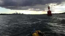 great view of Auckland City while kayak fishing