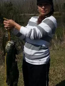 Showing off our lunch.  not a bad morning.