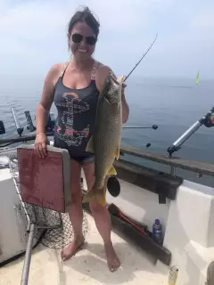 Lake Superior! Ashley wins best fish today!